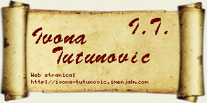 Ivona Tutunović vizit kartica